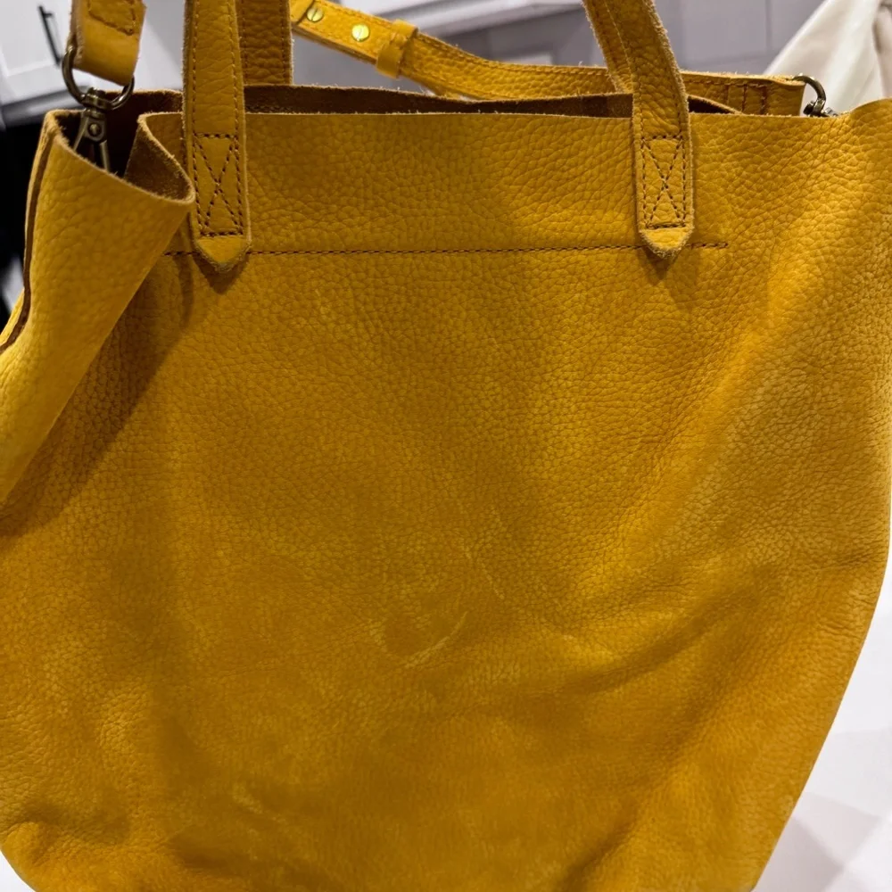 Madewell Transport Tote Mustard Suede Medium
